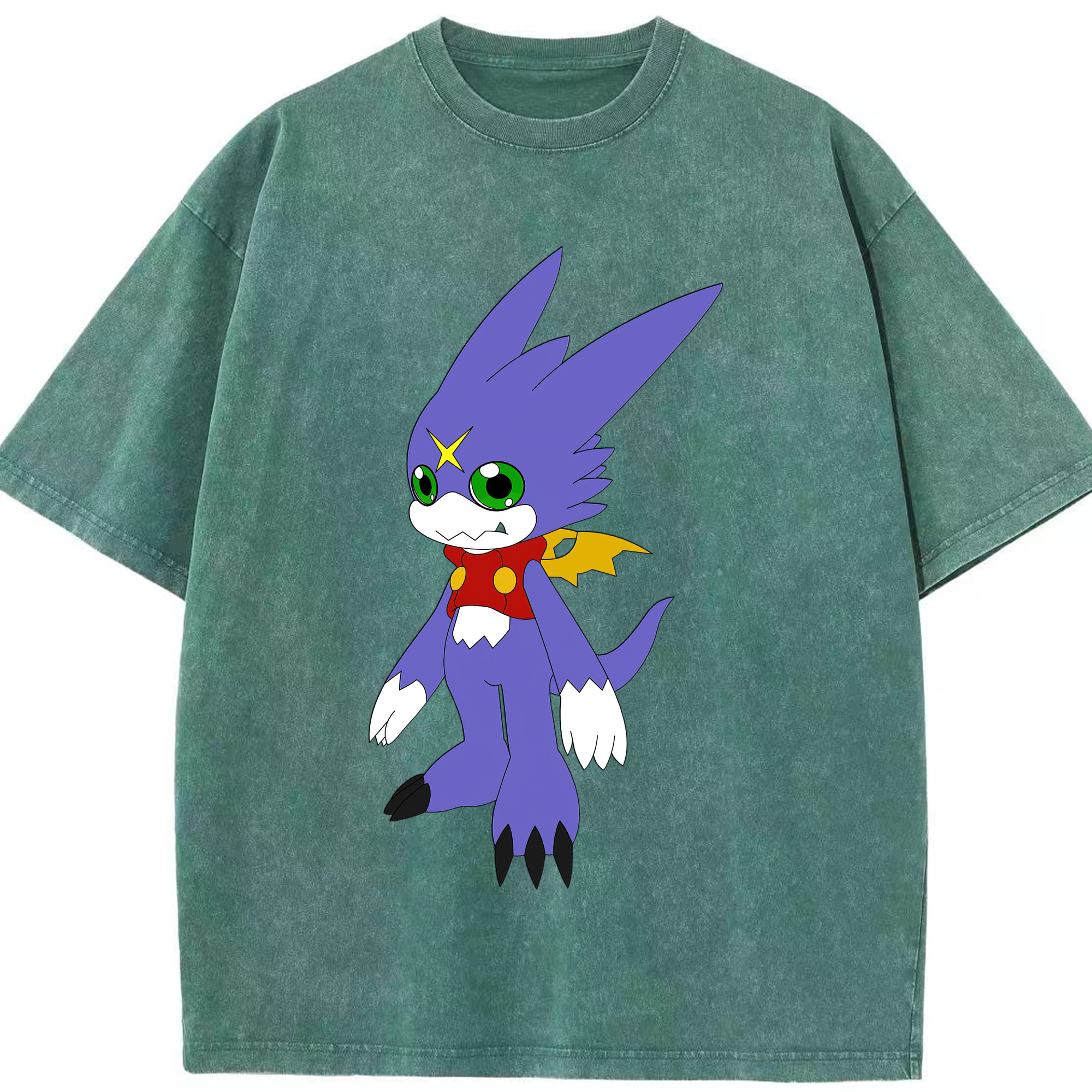 （画像用） Digimon デジタルモンスター/デジモン 綿100% ヴィンテージ風 半袖Tシャツ（フロントプリント）